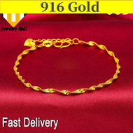 [ Clearance Discount]  Gold 916 Original Malaysia Bracelet Women 24k Pure Gold Bracelet Couple Bracelet Rantai Emas Korea Satu Set Gelang Tangan Perempuan Viral Murah Rantai Tangan Lelaki Emas Korea Cop 916 Rantai Tangan Emas 916 Original