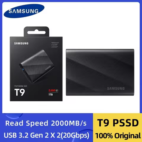 SAMSUNG T9 Portable SSD 1TB 2TB 4TB High Speed USB 3.2 Gen 2x2 External Disk Hard Drive Solid State 
