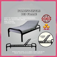 E HOME 3V Powder Coat Metal Foldable Single Bed Frame / Adjustable Single Bed Frame / Katil