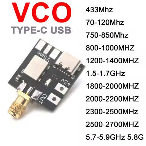 RF VCO Voltage Controlled Oscillator Signal Source 70-120M 433M 800M 900M 1.2G 1.5G 2.4G 5.8G PLL FM