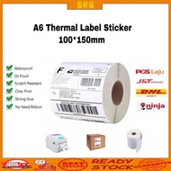 350PCS/500PCS(Fold/Roll) A6 Thermal Paper 100*150MM(PREMIUM QUALITY)Consignment Note Barcode 热敏贴纸 Airway Bill Sticker