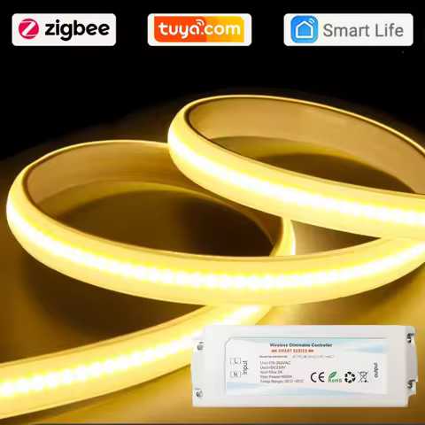 Super Bright 220V 230V COB LED Strip Zigbee 3.0 Smart Controller 288LEDs/m Flexible COB Light Bar Ou