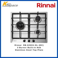 Rinnai RB-63SSV-DL 3 Burner Built-In Hob Stainless Steel Top Plate