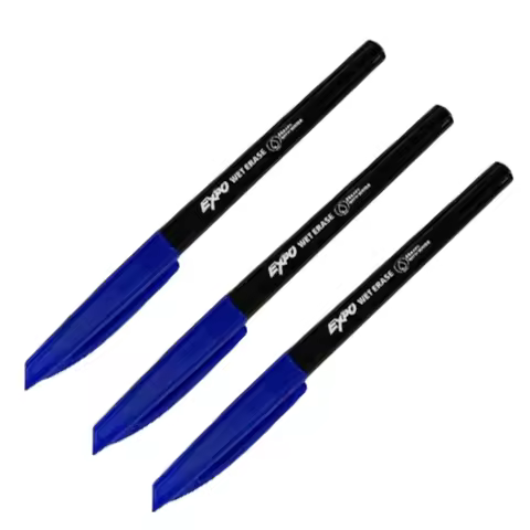 3pcs Sharpie EXPO 16074 Vis-A-Vis Wet Erase Water-based Markers for Film PCB Fine Point Black Green 