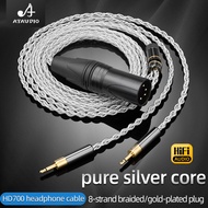 ATAUDIO HiFi HD700 Headphone Cable 8 Shares Pure Silver Shield Braided Earphone Cable for HD700 Head