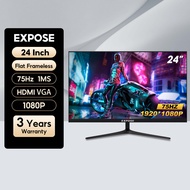 24-inch Gaming Monitor - Curved/Flat Screen 75/165Hz Refresh Rate for Fluid FPS Gameplay Integrated 