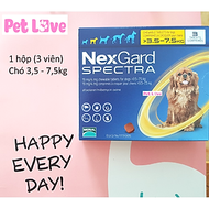 1 hộp (3 viên) NexGard Spectra trị giun, ghẻ, ve rận, viêm da (chó 3,5 - 7,5kg)