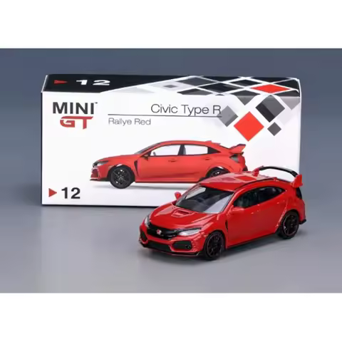 TSM MINI GT 1:64 scale Civic Type R FK8 alloy car model Red mirror red ears