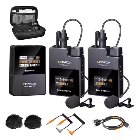 COMICA BoomX-D Wireless Lavalier Microphone, Support Internal Recording, for Cameras, Camcorders, Sm