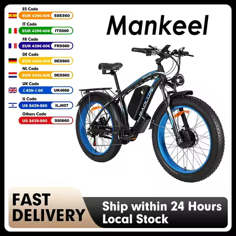 Mankeel DP-2602 Electric Bike for Adult, 3000W Dual Motor Electric Moutain Bike, 48V 23AH Removable 