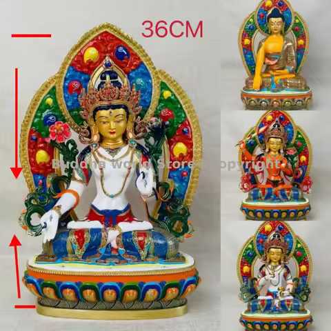 large Buddhist supplies Boutique Buddha statue Color Shakyamuni Tara Manjusri PUSA Vajrasattva Buddh
