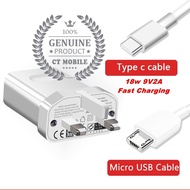 9V2A Quick Charge Travel Charger Adapter + Data Type-C Cable + Micro Cable (9.0V/5.0V - 2A) Compatia