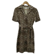 Akris Belt Dress Knee-length Brown beige Multi Women Short sleeves Panther Direct from Japan Secondh