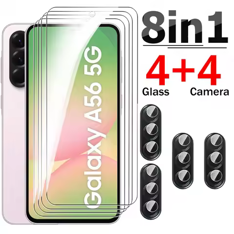 8 in 1 HD Tempered Glass For Samsung Galaxy A56 5G Screen Protector Samsung A56 A36 A26 A16 4G Phone