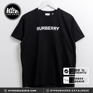 Kaos BURBERRY TEXT CENTER WHITE BLACK Tshirt 100% ORIGINAL