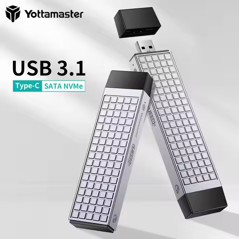 Yottamaster USB 3.1 (Gen2) Type-C/USB-A U-Disk SSD Enclosure M.2 NVMe & SATA Dual Protocol SSD Case 