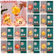 LUNASYNC Handheld Rabbit Lantern, Handmade Glowing Mid-Autumn Festival Lantern DIY, Ancient Papper D