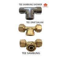 Tee Connection Variant Tee Threaded Inside - Connect - Chrome Shower Connection - Internal Thread Te
