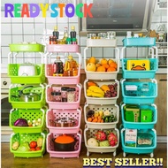 rak almari kabinet bekas letak barang dapur bawang baju pakaian cabinet Plastic Multilayer Storage kitchen Rack Plastik