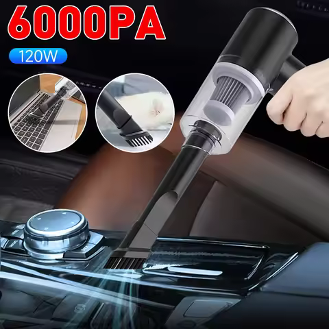 6000PA Mini Car Vacuum Cleaner Cordless Powerful Wireless Car Cleaner HandHeld Portable Vacuum Clean