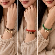Intial Bracelet|Intial Charm Bracelet |Beads Bracelet |Gelang Manik Hitam|Gelang Manik Hijau|Gelang 