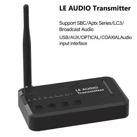 Auracast LE Audio Transmitter LC3 Lossless Bluetooth 5.4 Audio Transmitter Type-C Low Latency Wirele