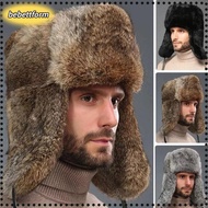 BEBETTKISS Fur Bomber Hat, Ear Protection Winter Warm Faux Rabbit Fur Hat,  Windproof Soft Thickened