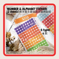 DIY Alphabet Letter Number Sticker Label Deco Journaling | 数字英文字母手帐素材装饰基础贴纸 | Huruf Angka Abjad Pelekat Hiasan Comel