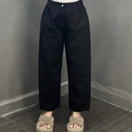 Quần Baggy Bigsize Nữ Lưng Cao Form Rộng Quần Baggy Dài 9 Tấc Chất Vải Jean Dày Dặn Mềm Mại Cho Nữ C