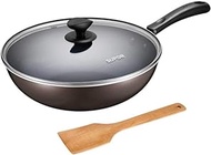 LGFSM Frying Pan, Easy To Clean Non-stick Wok, 30cm Induction Cooker Universal Pot (Color : Black, Size : 30cm)