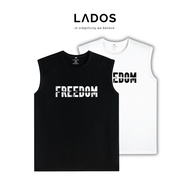 3-hole T-shirt for men and women printed with the word FREEDOM LADOS-9169, 4-way stretch cotton, swe