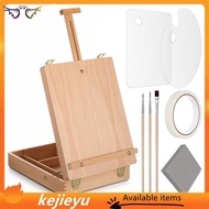 [kejie] Tabletop Easel for Painting Set Portable Adjustable Wooden Sketchbox Art Easel Stand for Beg