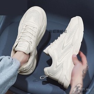 Sports Men's Shoes New Style Breathable Trendy Casual White Shoes Teenager Thick-Soled Heightening D