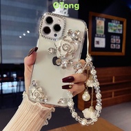 Gtong New Style Mobile Phone Protective Case Rhinestone Camellia Decoration Suitable for and ipone 1