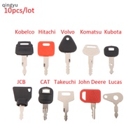 【QUSG】 10 key Machinery Master key Set For Kubota Komatsu Kobelco Machinery Digger Hot