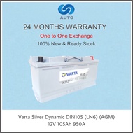 Varta DIN105 (LN6) (AGM) Silver Dynamic Car Battery [UP TO 18 MONTHS WARRANTY] (MADE IN GERMANY)[Fre