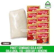 Paket Sembako Gula Lokal 1Kg + Kopi Good Day 20g 1 Renceng