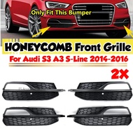 Front Grill For Audi A3 S-Line 2014-2016 A3 S3 2013-2017 Car Front Lower Fog Light Grill Cover Fog L