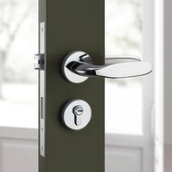 黃銅分體鎖門鎖室內家用臥室衛生間靜音金色銅鎖銀色門鎖銅門把手