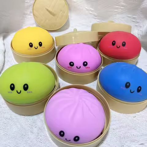 Colorful Dumpling Squishes Stress Balls Reusable Low Rebound Decompression Toys Dough Ball Unique Ho