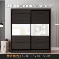 (FREE Shipping & FREE Installation) TECK SENG 8 Feet Sliding Doors Wardrobe / Anti-Jump / 2 Sliding 