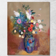 Art reproduction Bouquet of Flowers Odilon Redon ord11 รูปติดผนัง ภาพที่มีชื่อเสียง ภาพพิมพ์รายละเอี