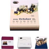 3D calendar 2026, 3D notepad, detachable calendar 2026, pen holder, DIY desktop decoration