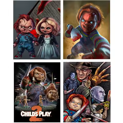 Chucky Diamond Painting Child's Play Full Square Rhinestone Diamond Embroidery Set Cross Stitch Kit 