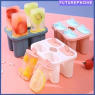 4 Cell Silicone Ice Cream Popsicle Mold With Handle Ice Cream Mold Summer Children's Ice Cream Maker Ice Cube Tray Mold future