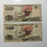 Uang Kertas Kuno non PMG Rp 20.000 Cendrawasih 1995