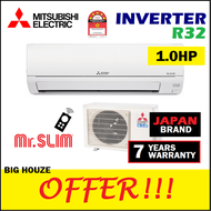 [2023 NEW] Mitsubishi Electric 1HP INVERTER Air Conditioner MS-JS10VF R32 Refrigerant 1.0hp Air Cond MR SLIM (7 Year Warranty) 5 Star Rating Aircond