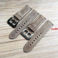 ((Classic Series) Substitute Panerai Genuine Leather Watch Strap Retro Pin Buckle Panerai 111 Fat Sea PAM441 Crazy Horse Leather 24mm