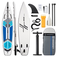 Eksport papan dayung perjalanan ekstra panjang 380, papan dayung pantas, papan luncur tiup SUP, papa