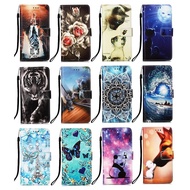 Wallet Flip Case + Strap for Samsung Galaxy A02S A12 A42 A50 A51 A52 A71 A72 5G Luxury Flower Panda Card Stand PU Leather Cover